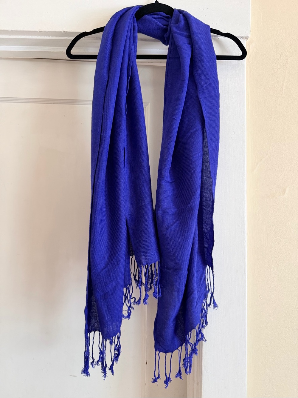 Vibrant Pashmina Royal Blue Fringe Scarf
